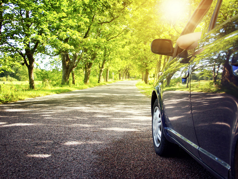 Auto in einer Allee